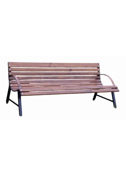 Drewniana ławka tarasowa Alexis 120 cm - orzech ze sklepu Edinos.pl w kategorii Ławki ogrodowe - zdjęcie 185399303
