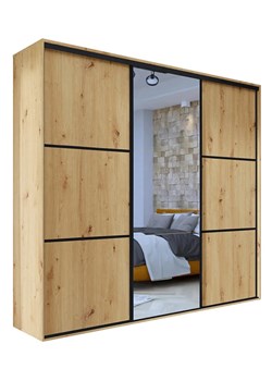 Szafa 3 drzwiowa z lustrem dąb artisan Z8-A04 ze sklepu Edinos.pl w kategorii Szafy - zdjęcie 185399473
