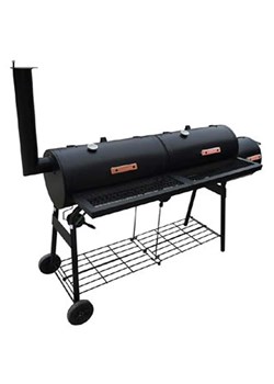 Czarny podwójny grill z wędzarnią G4-K31 ze sklepu Edinos.pl w kategorii Ogród i taras - zdjęcie 185400123