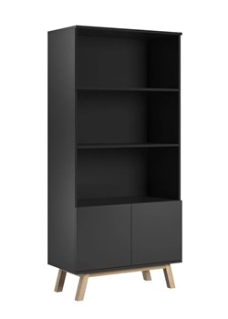 Elegancki regał Tulior - czarny ze sklepu Edinos.pl w kategorii Dom - zdjęcie 185400970