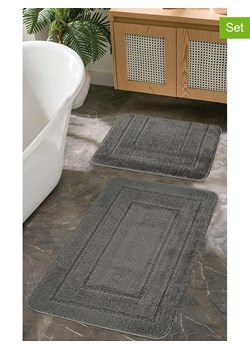 Colourful Cotton Dywaniki łazienkowe (2 szt.) &quot;Cerceve&quot; w kolorze antracytowym ze sklepu Limango Polska w kategorii Akcesoria łazienkowe - zdjęcie 185403972