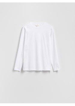 Reserved - Bawełniany longsleeve - biały ze sklepu Reserved w kategorii T-shirty męskie - zdjęcie 185405750