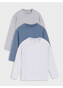 Sinsay - Koszulki oversize z długimi rękawami 3 pack - granatowy ze sklepu Sinsay w kategorii T-shirty chłopięce - zdjęcie 185410003