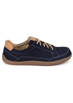 BAREFOOT Damskie minimalistyczne sneakersy skórzane OLIVIER 1282 granatowe ze sklepu butyolivier w kategorii Półbuty damskie - zdjęcie 185410321