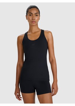 Damski top treningowy 4F 4FWMM00TFSLF0762 - czarny ze sklepu Sportstylestory.com w kategorii Bluzki damskie - zdjęcie 185410533