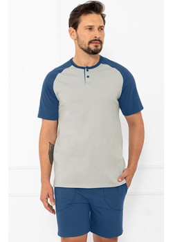 Krótka piżama męska szaro-jeansowa Aleksander, Kolor szary-jeans, Rozmiar M, Italian Fashion ze sklepu Primodo w kategorii Piżamy męskie - zdjęcie 185412853