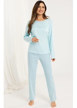 Bawełniana piżama damska długa turkusowa 708, Kolor turkusowy, Rozmiar L, Regina ze sklepu Intymna w kategorii Piżamy damskie - zdjęcie 185414110