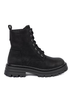 Czarne buty damskie z sznurowaniem i bieżnikiem Sergio Leone ze sklepu ButyModne.pl w kategorii Botki - zdjęcie 185415292