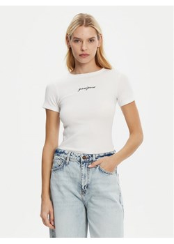 Guess Jeans T-Shirt W5RI57 KA0H1 Biały Slim Fit ze sklepu MODIVO w kategorii Bluzki damskie - zdjęcie 185415962