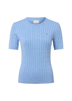 Gant Damski sweter z krótkim rękawem Kobiety Bawełna jasnoniebieski marmurkowy ze sklepu vangraaf w kategorii Swetry damskie - zdjęcie 185417702