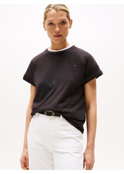 Tommy Hilfiger Koszulka damska Kobiety Bawełna czarny jednolity ze sklepu vangraaf w kategorii Bluzki damskie - zdjęcie 185417733