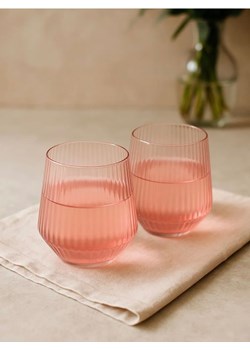 Sinsay - Ryflowane szklanki 2 pack - różowy ze sklepu Sinsay w kategorii Dom - zdjęcie 185420102