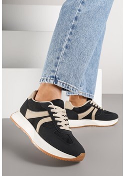 Czarne Sneakersy z Geometrycznym Wzorem Velwettia ze sklepu renee.pl w kategorii Buty sportowe damskie - zdjęcie 185420523