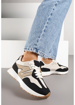 Czarne Sneakersy Ozdobione Geometrycznym Motywem Rilameia ze sklepu renee.pl w kategorii Buty sportowe damskie - zdjęcie 185420811