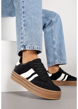 Czarne Sneakersy Typu Kultowe Tenisówki na Niskiej Platformie Tulafia ze sklepu renee.pl w kategorii Buty sportowe damskie - zdjęcie 185421113