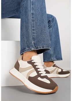 Brązowe Sneakersy Ozdobione Paskami Florgisse ze sklepu born2be.pl w kategorii Buty sportowe damskie - zdjęcie 185421841