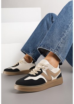 Czarne Sneakersy z Geometrycznym Wzorem Nariale ze sklepu born2be.pl w kategorii Buty sportowe damskie - zdjęcie 185421853