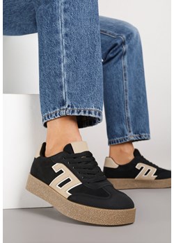 Czarne Sneakersy z Geometrycznym Wzorem Adelnaria ze sklepu born2be.pl w kategorii Buty sportowe damskie - zdjęcie 185421871