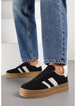 Czarne Sneakersy Typu Kultowe Tenisówki na Grubej Podeszwie Nalorela ze sklepu born2be.pl w kategorii Buty sportowe damskie - zdjęcie 185422581