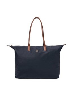 Torebka Tommy Hilfiger Popette Maxi Tote AW0AW17996 Granatowy ze sklepu eobuwie.pl w kategorii Torby Shopper bag - zdjęcie 185430452