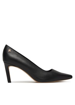 Szpilki Tommy Hilfiger Logo Pump Slanted Hl FW0FW08993 Czarny ze sklepu eobuwie.pl w kategorii Czółenka - zdjęcie 185430534