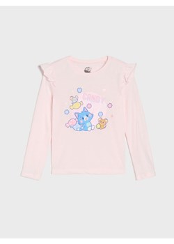 Sinsay - Bawełniana koszulka z falbanami Gokko x Tom and Jerry - różowy ze sklepu Sinsay w kategorii Bluzki dziewczęce - zdjęcie 185434150