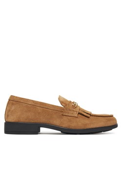 Loafersy Tommy Hilfiger Chain Fringe FW0FW08972 Brązowy ze sklepu eobuwie.pl w kategorii Lordsy damskie - zdjęcie 185434350