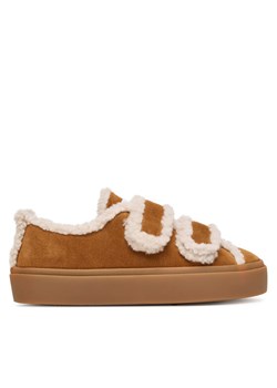 Sneakersy Inuikii Shearling Low Velcro 1001.001.0231 Brązowy ze sklepu eobuwie.pl w kategorii Buty sportowe damskie - zdjęcie 185434394