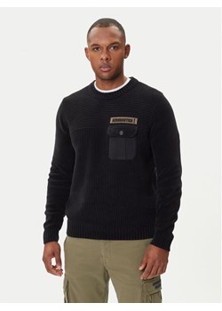 Aeronautica Militare Sweter 252MA1573UL00539 Czarny Regular Fit ze sklepu MODIVO w kategorii Swetry męskie - zdjęcie 185435411