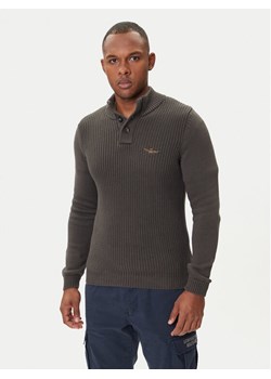 Aeronautica Militare Sweter 252MA1572UL00409 Szary Slim Fit ze sklepu MODIVO w kategorii Swetry męskie - zdjęcie 185435593