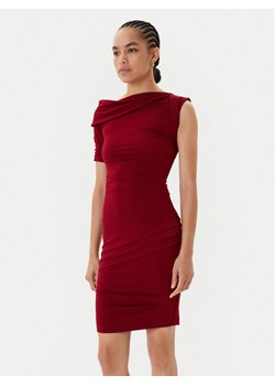 Guess Sukienka koktajlowa W5BK71 KCVG2 Bordowy Slim Fit ze sklepu MODIVO w kategorii Sukienki - zdjęcie 185435651