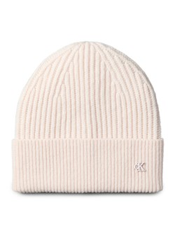 Calvin Klein Czapka Ck Metal Wool Beanie LV04D8032G Écru ze sklepu MODIVO w kategorii Czapki zimowe damskie - zdjęcie 185441830