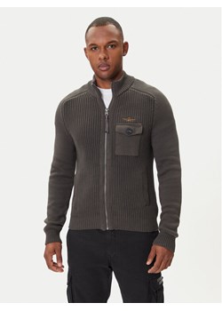 Aeronautica Militare Kardigan 252MA1565UL00409 Szary Regular Fit ze sklepu MODIVO w kategorii Swetry męskie - zdjęcie 185441921