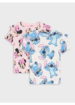 Sinsay - Bawełniana koszulka z falbanami Disney 2 pack - wielobarwny ze sklepu Sinsay w kategorii Bluzki dziewczęce - zdjęcie 185443852