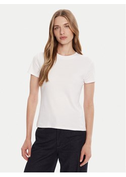 Calvin Klein T-Shirt LV044C216G Biały Regular Fit ze sklepu MODIVO w kategorii Bluzki damskie - zdjęcie 185444093