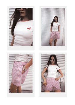 Mohito - Bawełniane szorty w paski - różowy ze sklepu Mohito w kategorii Szorty - zdjęcie 185444362