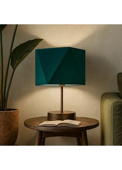Lampka nocna w stylu urban jungle PASADENA z abażurem w kolorze zieleni butelkowej ze sklepu Lysne w kategorii Lampy stołowe - zdjęcie 185447062