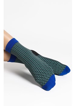 Skarpetki damskie wzorzyste Op-Art sea green 40 DEN, Kolor zielono-niebieski, Rozmiar uniwersalny, Fiore ze sklepu Primodo w kategorii Skarpetki damskie - zdjęcie 185447134