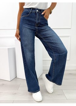 Niebieskie Spodnie Wide Leg ze sklepu ModnaKiecka.pl w kategorii Jeansy damskie - zdjęcie 185447431