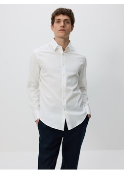 Reserved - Bawełniana koszula slim fit - biały ze sklepu Reserved w kategorii Koszule męskie - zdjęcie 185448931