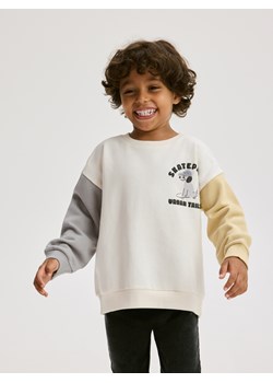 Reserved - Bawełniany longsleeve - złamana biel ze sklepu Reserved w kategorii T-shirty chłopięce - zdjęcie 185449133