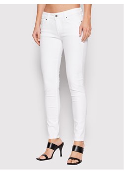 Pepe Jeans Spodnie materiałowe Soho PL211539U91 Biały Skinny Fit ze sklepu MODIVO w kategorii Spodnie damskie - zdjęcie 185459291