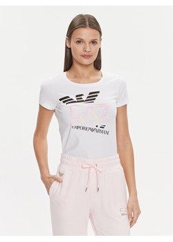 EA7 Emporio Armani T-Shirt 3DTT30 TJFKZ 1100 Biały Slim Fit ze sklepu MODIVO w kategorii Bluzki damskie - zdjęcie 185459413