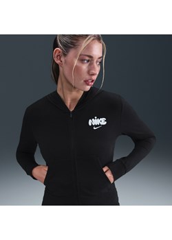 Damska bluza z kapturem, długim rękawem i zamkiem na całej długości Nike Sportswear - Czerń ze sklepu Nike poland w kategorii Bluzy damskie - zdjęcie 185462054