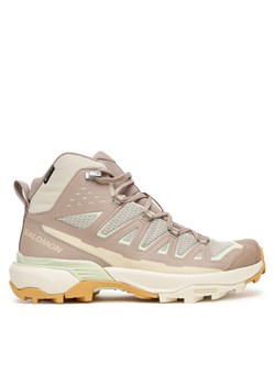 Trekkingi Salomon X Ultra 360 Edge Mid Gore-Tex L47816300 Beżowy ze sklepu eobuwie.pl w kategorii Buty trekkingowe damskie - zdjęcie 185462470
