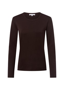 Marie Lund Damska koszulka z długim rękawem Kobiety Bawełna czekoladowy jednolity ze sklepu vangraaf w kategorii Bluzki damskie - zdjęcie 185466764
