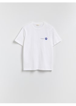 Reserved - T-shirt z nadrukiem NASA - biały ze sklepu Reserved w kategorii T-shirty męskie - zdjęcie 185467294