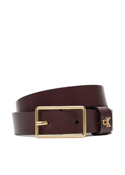Pasek Damski Calvin Klein Square Buckle Ck Loop 25Mm LV04F7050G Bordowy ze sklepu eobuwie.pl w kategorii Paski damskie - zdjęcie 185469313