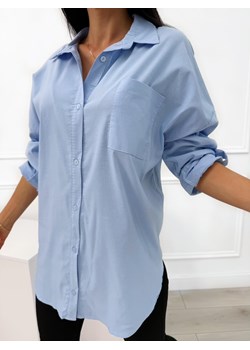 Niebieska Koszula Oversize ze sklepu ModnaKiecka.pl w kategorii Koszule damskie - zdjęcie 185469964