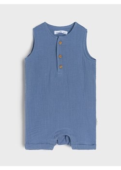 Sinsay - Rampers z muślinowej tkaniny z ozdobnymi guzikami - niebieski ze sklepu Sinsay w kategorii Kombinezony i kurtki - zdjęcie 185478914